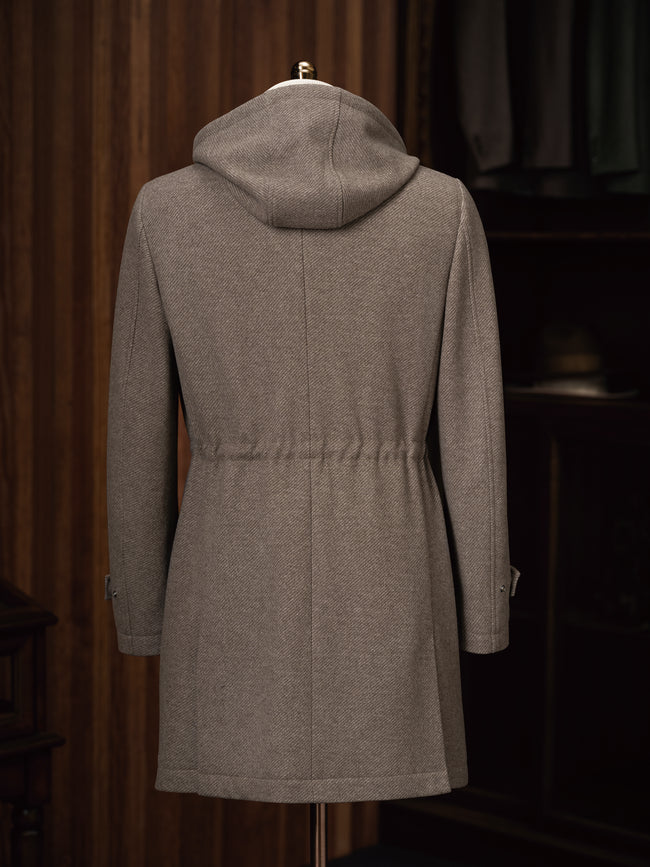Unisex Wool Overcoat with Fitted Drawrope - POLLHEIM