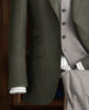 Olive Blazer & Light Grey Trousers