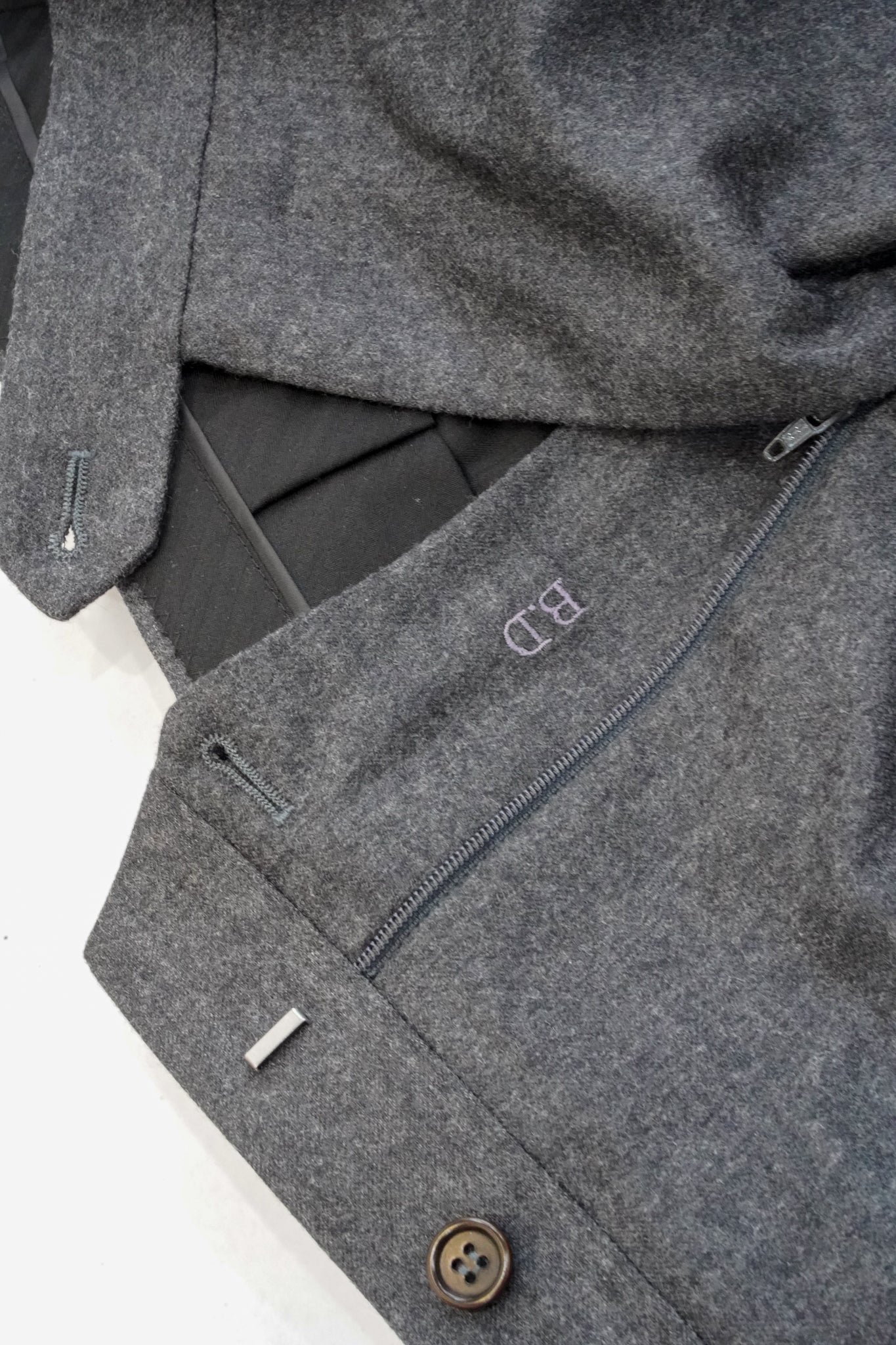 Premium Wool Blend Tailored Trousers - Charcoal Grey