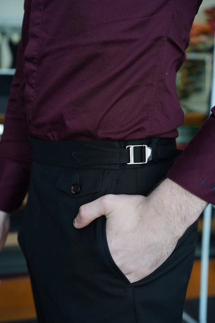 Black Trousers with Side Adjusters - POLLHEIM