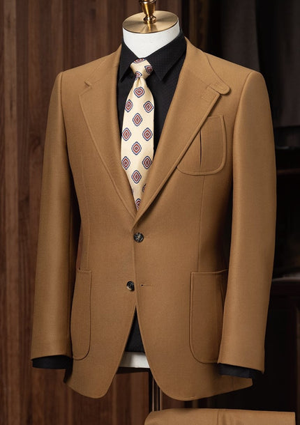 Dark Beige Coloured Safari Back Suit - POLLHEIM
