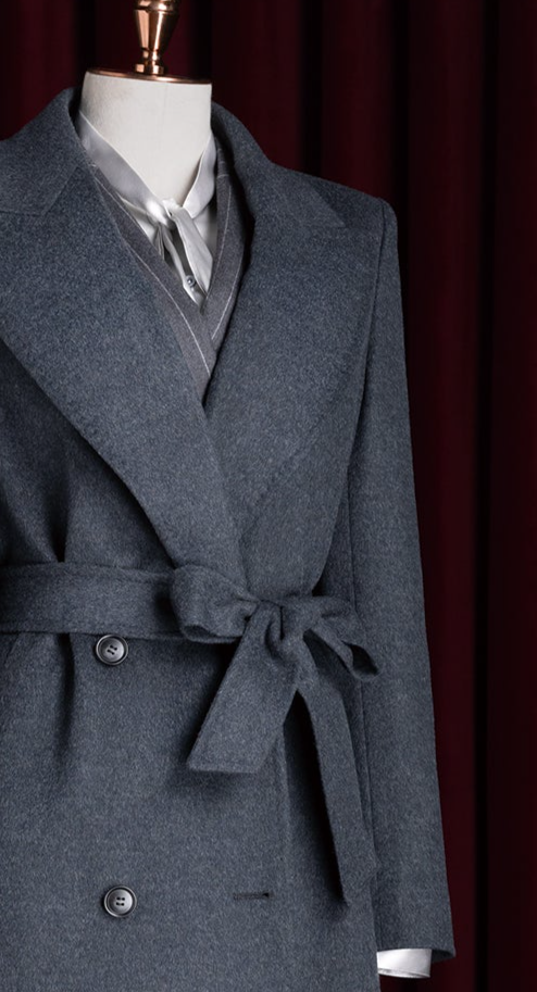Dark Grey Long Over Coat - POLLHEIM