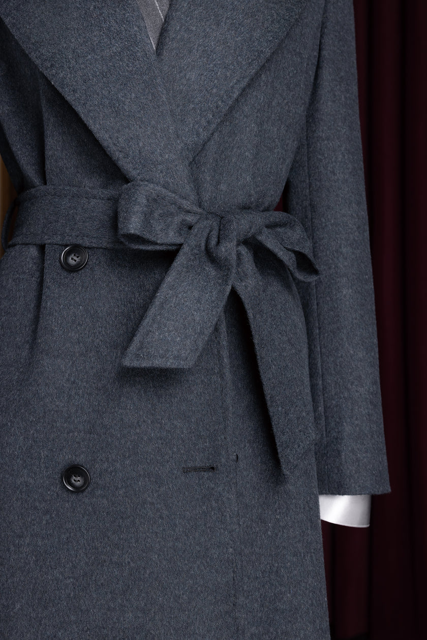 Dark Grey Long Over Coat - POLLHEIM