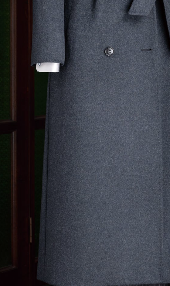 Dark Grey Long Over Coat - POLLHEIM