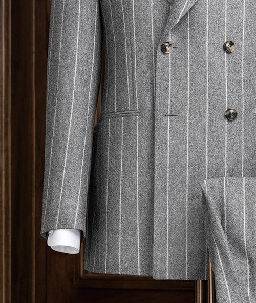 Double-Breasted Grey Pinstripe Suit - POLLHEIM