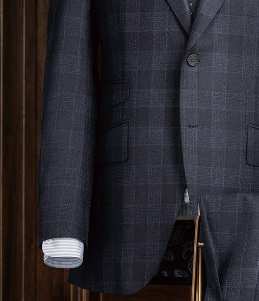 Navy Checked Suit - POLLHEIM