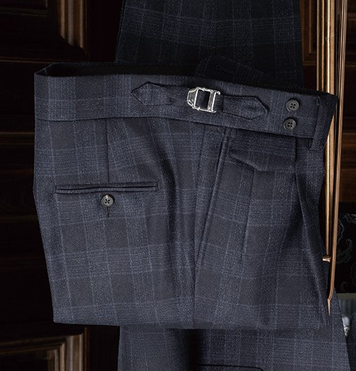 Navy Checked Suit - POLLHEIM