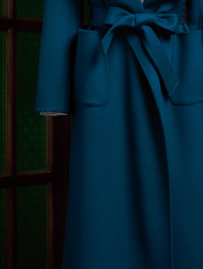 Teal Long Over Coat - POLLHEIM