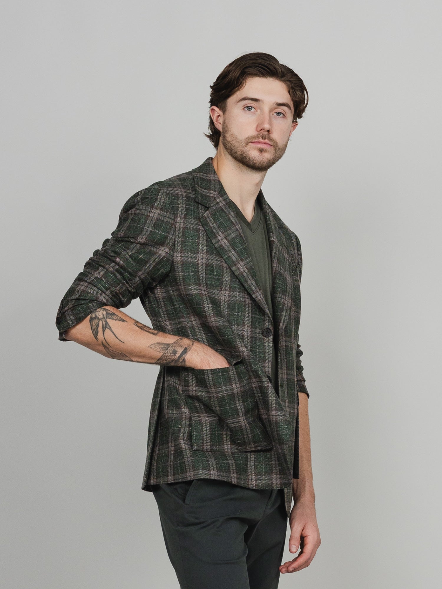 Green Check Blazer