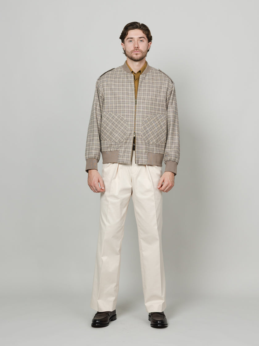 Grey Check Bomber